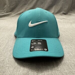 Nike Dri FIT Hat Golf Club Cap Adjustable Structured Swoosh Jade Green L/XL‎